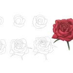 Cara Membuat Sketsa Bunga untuk Pemula cara menggambar mawar mulai dari sketsa bunga